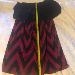 Burgundy and black chevron S dress or top